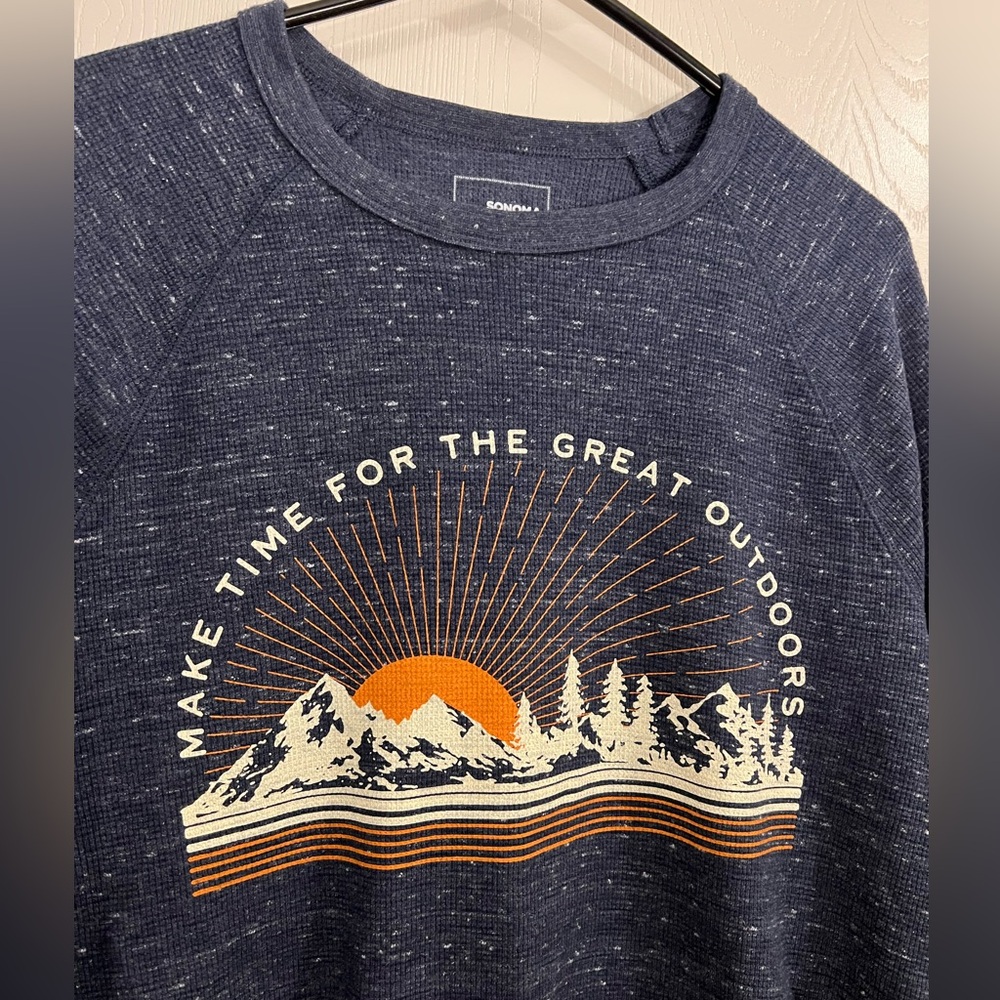Sonoma Navy Outdoor Graphic Pullover
